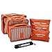 Travel Accessories,Mossio Luggage Organizer 7 Piece Compression Pouch Orange