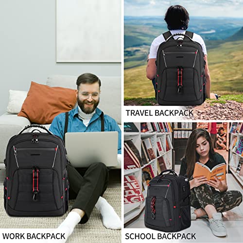 KROSER Large Men's Backpack, 17.3-18.4 Inches XXXL, Laptop Backpack with Pockets RFID Port and Waterproof Portable for Travel/University/Business/College/Men/Women Laptop Backpack