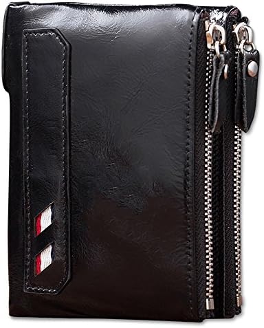 Wallets For Men Bifold Genuine Leather Vintage Style New Noble Quality (Black)