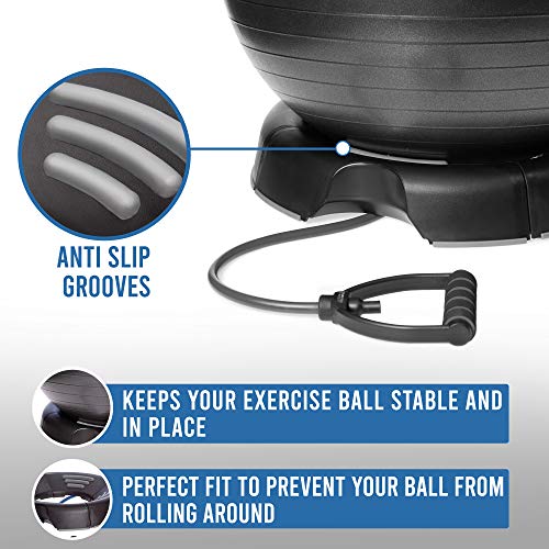 DYNAPRO Exercise Ball Base - Yoga Ball Chair Base with Resistance Band Channels and Anti Slip Grips for Workouts, Office Chairs, and Active Sitting. - Thumbnail 3
