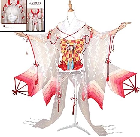 Amazon 即納豪華版 陰陽師 コスプレ 衣装 不知火 しらぬい 式神 上品 仮装 パーティー イベント髪飾り 靴下 ウイッグ 扇子付属 コスプレ 仮装 通販