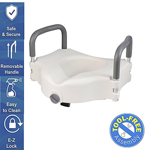 Buy AISIBO Medical Elevated Raised Toilet Seat Portable Commode Riser with Removable Handles