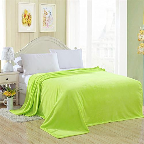 GAO Bed-Blankets Pure Color Faller Fluffy Duffet Coral Polar Fleece Blankets Air-Conditioning and Warming Himself is The Hut and ,200150Cm, Green