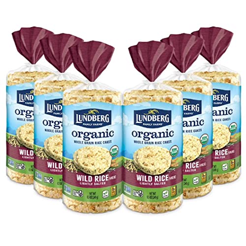 Lundberg Organic Brown Rice Cakes, Wild Rice, Lightly Salted, Gluten