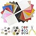 10pcs Double Sided Litchi Faux Leather Sheets + 10pcs Metallic Synthetic Leather Fabric Sheets(6