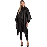 Betty Dain Signature Cosmix Coloring/Styling Cape with Chemical-Proof Panel, Lightweight, Chemical Resistant Fabric, Embossed Pattern, Snap Closure at Neck, Generous 54 x 60 Inch Size, Black