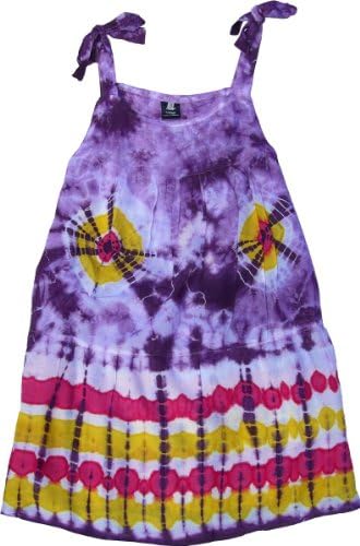 Girl's Purple Tye-Dye Dress with Tie Strap, Size Infant