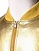JOGAL Men's Metallic Party Costume Varsity Bomber Jacket Medium Gold