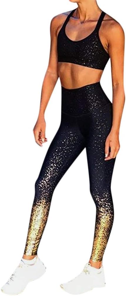 Women Yoga Pants TUDUZ Ladies High Waisted Print Tights Trousers Workout Fitness Gym Golf Running Athletic Leggings