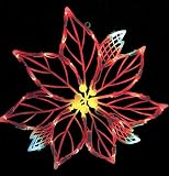 Vickerman Lighted LED Poinsettia Flower Christmas Window Silhouette Decoration, 15"