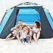 OutdoorMaster Pop Up 3-4 Person Beach Tent X-Large - Easy Setup, Portable Beach Shade Canopy Folding Sun Shelter with UPF 50+ UV Protection Removable Skylight Family Size