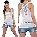 Sleeveless Camisole,Hemlock Women Bandage Tank Top Summer Sexy Lace Sport Vest (M, White)