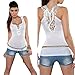 Sleeveless Camisole,Hemlock Women Bandage Tank Top Summer Sexy Lace Sport Vest (M, White)