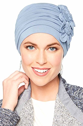 Cardani Flapper Turban - Vintage Flapper Hat in Soft Bamboo Luxury Bamboo - Denim