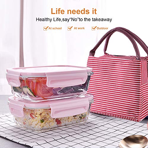 Insulated Lunch Bag, Uniwit 2 PCS Picnic Tote Bag Insulated Lunch Cooler Bag Lunch Container Travel Zipper Organizer Box for Women Men