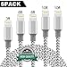 Youer Lightning Cable 5Pack 3FT 6FT 6FT 10FT 10FT Nylon Braided Certified iPhone Cable USB Cord Charging Charger for Apple iPhone 8, X, 7, 7 Plus, 6, 6s, 6+, 5, 5c, 5s, SE, iPad, iPod (Grey White)