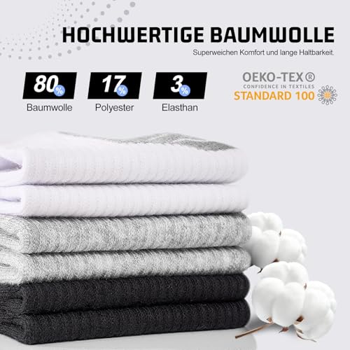 Effeet Trainer Socks Men Women 10/20 Pairs Breathable Cotton Sports Socks Short Half Socks Running Socks Black White Grey 43-46 39-42 47-50 35-38