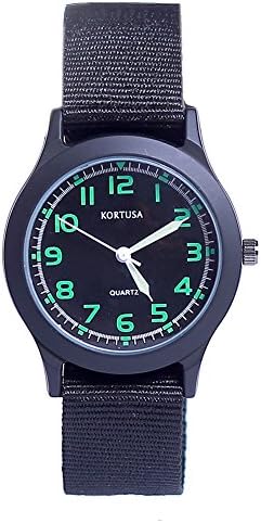 Kids Luminous Military Nylon Wrist Watch Waterproof Analog Quartz Watch with Adjustable Nylon Strap