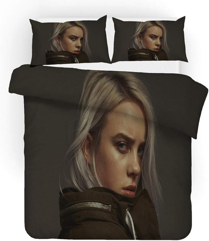 YIWANGO Juego De Ropa De Cama para Niños Billie Eilish Juego De Funda