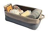 Kipod Fabric Jute Storage Basket - Compact For Toys, Clothing, Office, Closet organizer - Man, Woman, Boys and Girls - Grey