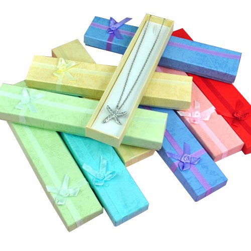 Accessotech 10 x Long Luxury Card Jewellery Gift Boxes Watch Display Box Pendant Bracelet