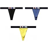 BY.ECG Men's Modal Thong Wide Band Low-Rise Summer Cool Soft 3 Pack