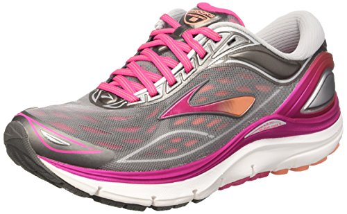 Brooks Womens Transcend Silver Beet Root Purple Fresh Salmon