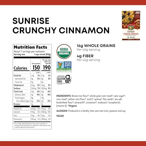 NATURE’S PATH SUNRISE CRUNCHY CINNAMON (CASE OF 12)