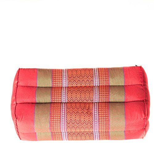 Yoga, Meditation, Kundalini and Pilates Cushion (Zafu) block, bolster, prop 100% organic Kapok Fiber Filling (Red Orange)