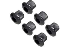 10MM Guitar Tuner Bushings for Vintage Guitars,Chrome and Black Reducer Ferrules Set for 3/8 Inch Holes,6 pcs Machine Head Nu