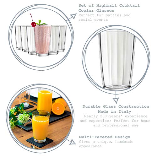 Bormioli Rocco Pulsar Zerfurchter Highball Cocktailgläser Set - 470ml - Packung mit 24 – Bild 3