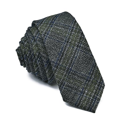 VOBOOM Mens Necktie Skinny Tie Tweed Pattern Woolen Neck Tie-many colors (007)