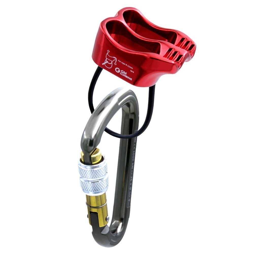 GM CLIMBING Micro Belay Device V-grooved or Belay Package with 25kN HMS Locking Carabiner