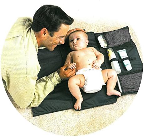 Gmer Diaper Changing PadPortable for Newborn Baby Infant - Lightweight Travel Home Diaper Changer Mat with Pockets - Waterproof &amp; Foldable Changing Pad Kit with Head Cushion