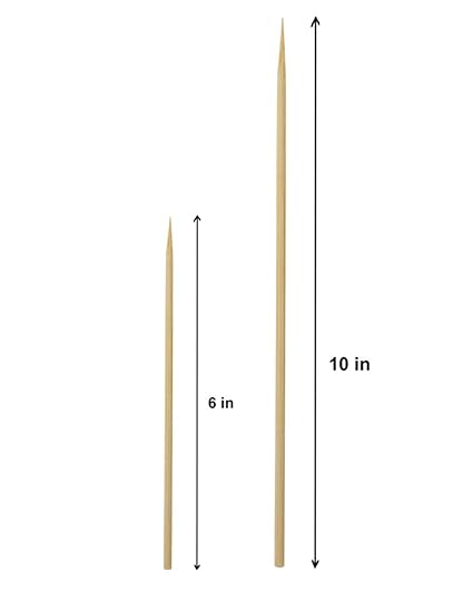 The urban bazar 6 and 10 Inch Bamboo BBQ Skewer - Pack of 100 Each