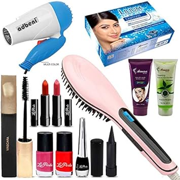 Adbeni Makeup Skin Care Combo With Fast Hair Straightener And