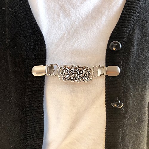 Retro Cardigan Clip Sweater Clip Women Filigree Cinch for Back of Dresses Shawl Clip - Thumbnail 4