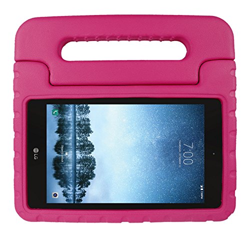SIMPLEWAY LG G Pad F2 8.0 Case [Not Support Extra Battery Plus Pack], Lightweight Kid-Proof Handle Stand Cover Compatible with LG GPad F2 8.0 Sprint LK460 8-Inch Android Tablet 2017 Release (Rose)