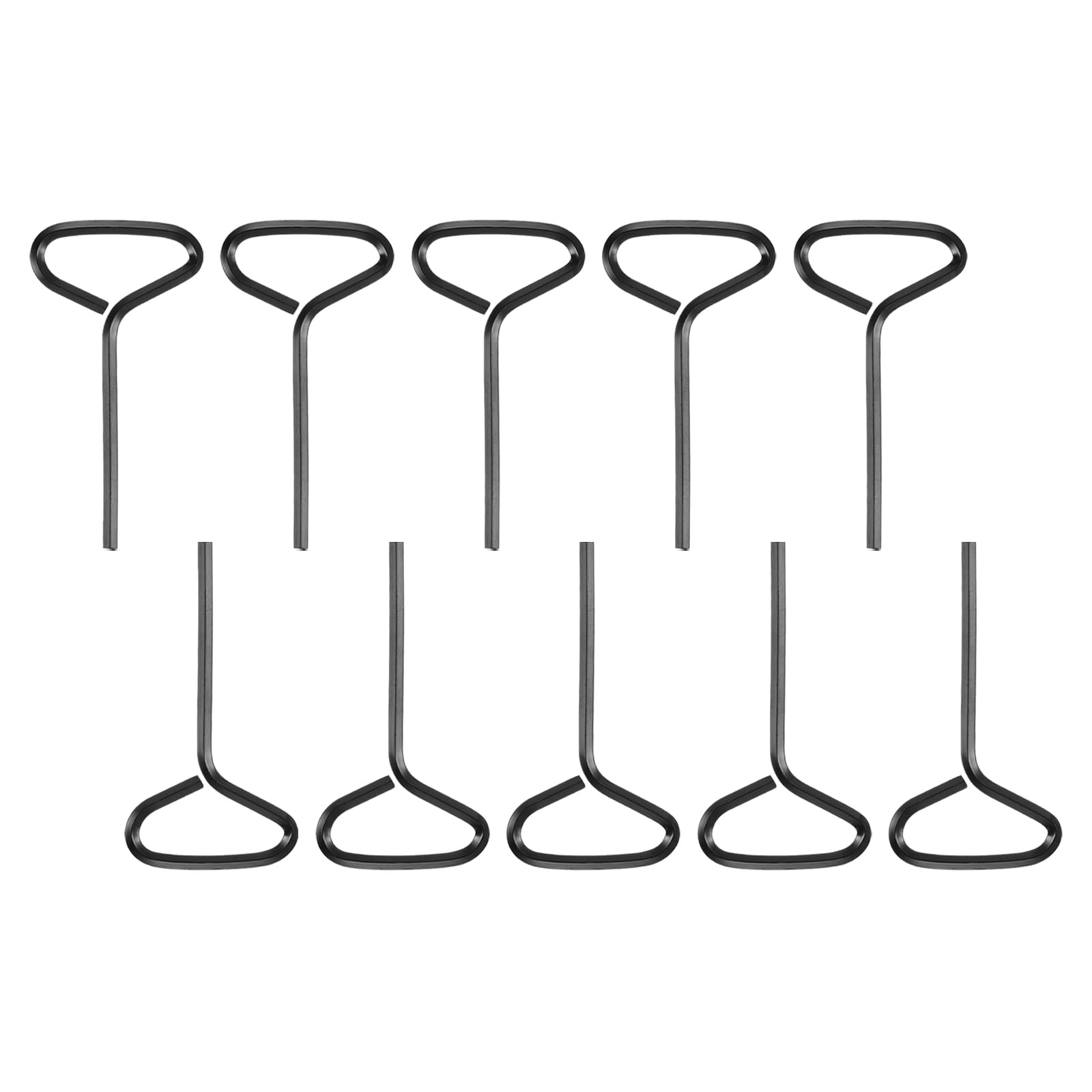 PATIKIL 1/8" Standard Hex Dogging Key, 10 Pack Solid Steel Wrench Door Key with T-Shaped Full Loop for Crash Bar, Push Bar Emergency Exit Devices, Black