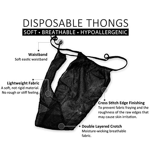 image for APPEARUS 60 Count Disposable Thongs - Women's Disposable Bikini Pantie