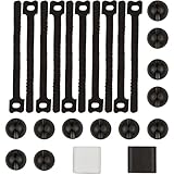 Cable Management by NeetGeek | 24 Piece Cable Organizer | Adhesive Cable Clips and Reusable Zip Ties
