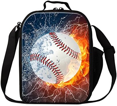 Generic Sports Football Print Kids Lunch Bag Soccer Lunch Container Insulated Lunch Cooler Tote Bag
