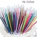 Colorful Gel Pen Refills, Zzmart Ultra Fine Point 48 Color Gel Pens Refills with Diamond Tip, Greater for Crafting, Doodling, Drawing, Kids and Adult Coloring Book - (Glitter, Neon, Pastel, Metallic)