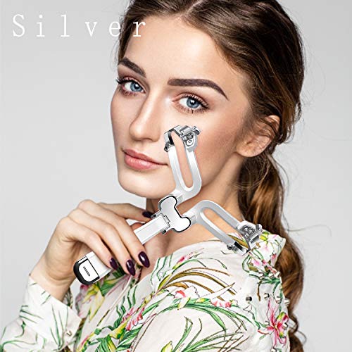 ZRO Eyebrow Stencils Reusable Make Up Eyebrow Template, Folding Adjustable 3 Eyebrow Shapes Stencils Makeup Model Shaping Template Eyebrow Tool (Silver)