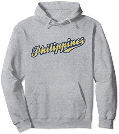 Unisex PHILIPPINES Hoodie | Vintage Pilipinas Hooded Sweatshirt Small Heather Grey