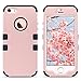 ULAK iPhone SE Case,iPhone 5S Case, Anti Slip Shock Resistance Protective Cover with Hybrid High Soft Silicone + Hard PC Case for Apple iPhone 5/5S/SE,Rose Gold+Black