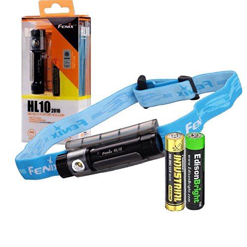 Click Here to See More Images Fenix HL10 70 Lumen LED removable light Headlamp with Three EdisonBright AAA Alkaline batteries … (Black)
