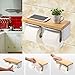 MEIBEI Toilet Paper Holder with Shelf, Double Toilet Roll Holder, Wall Mount Roll Paper Hanger with Mobile Phone Storage