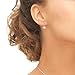 Sterling Silver Simulated White Opal & White Topaz Round Dainty Halo Leverback Earrings
