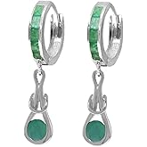 Galaxy Gold GG 14k Solid Gold Hoop Earring With Emeralds